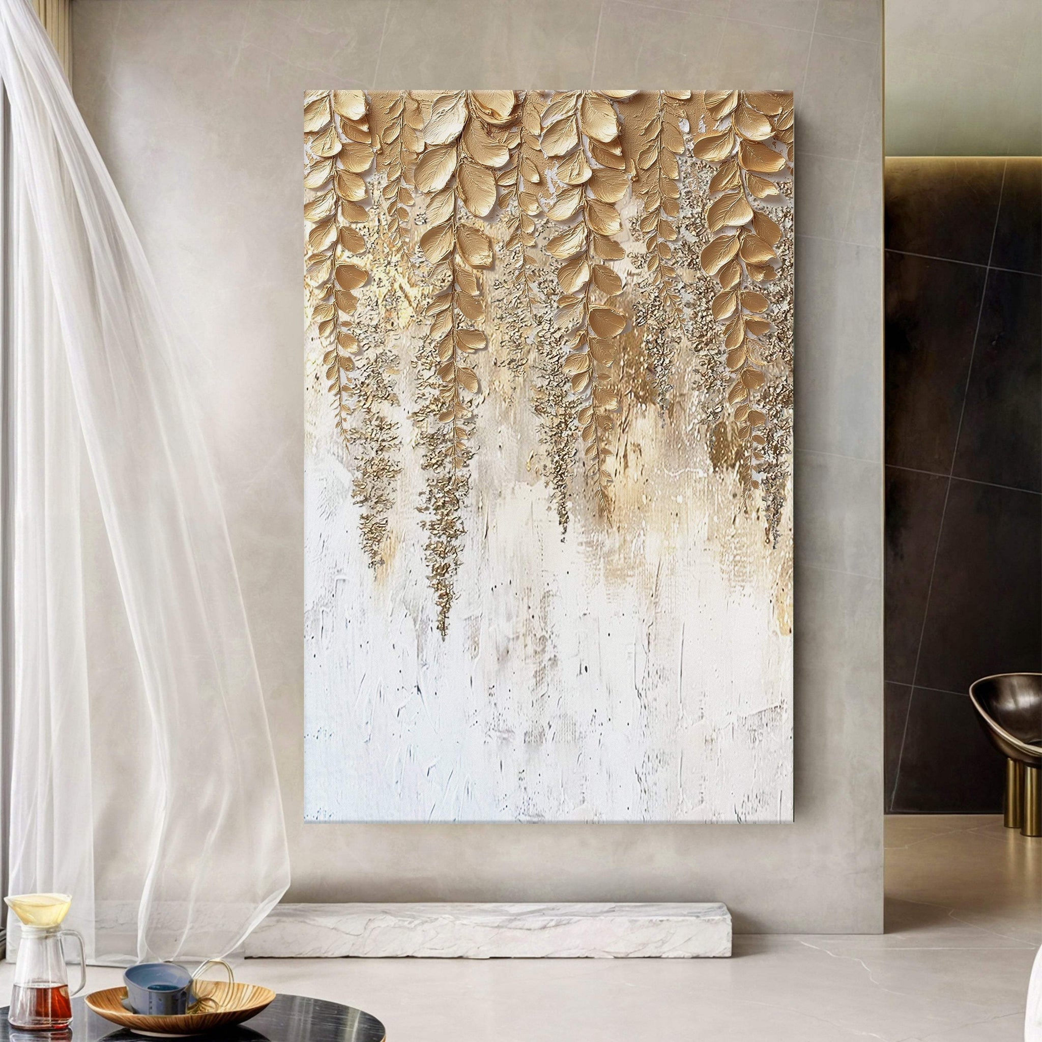 Golden Wisteria Wall Art - Tailored Canvases - Flyclothing LLC