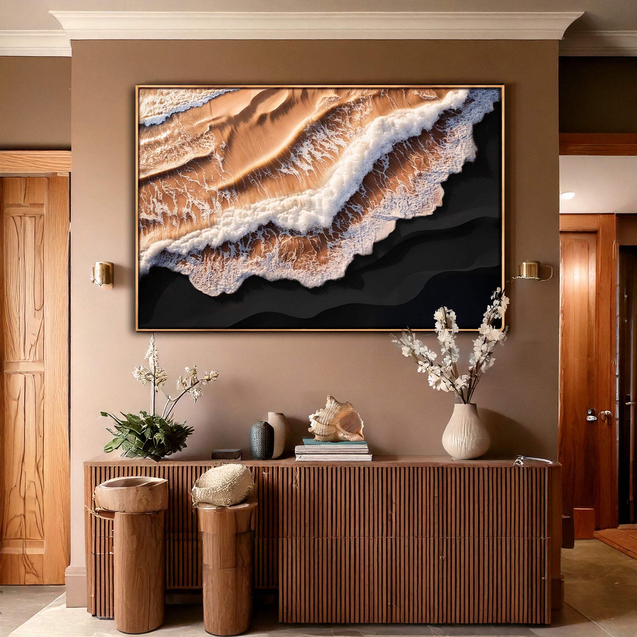 Amber Ocean Waves Wall Art - Tailored Canvases - Flyclothing LLC