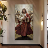 Jesus Protects The Lamb From Wolves Faith Wall Art VI - Tailored Canvases - Flyclothing LLC