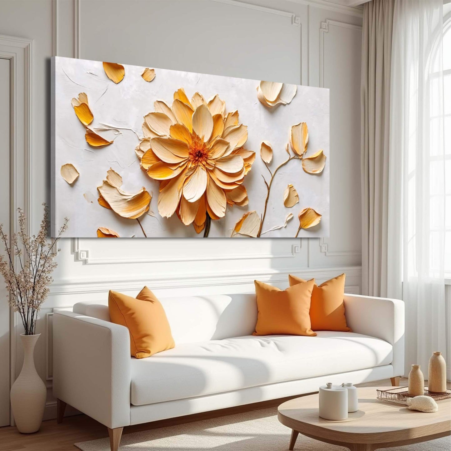 Golden Dandelion Minimalist Abstract Wall Art III - Tailored Canvases - Flyclothing LLC