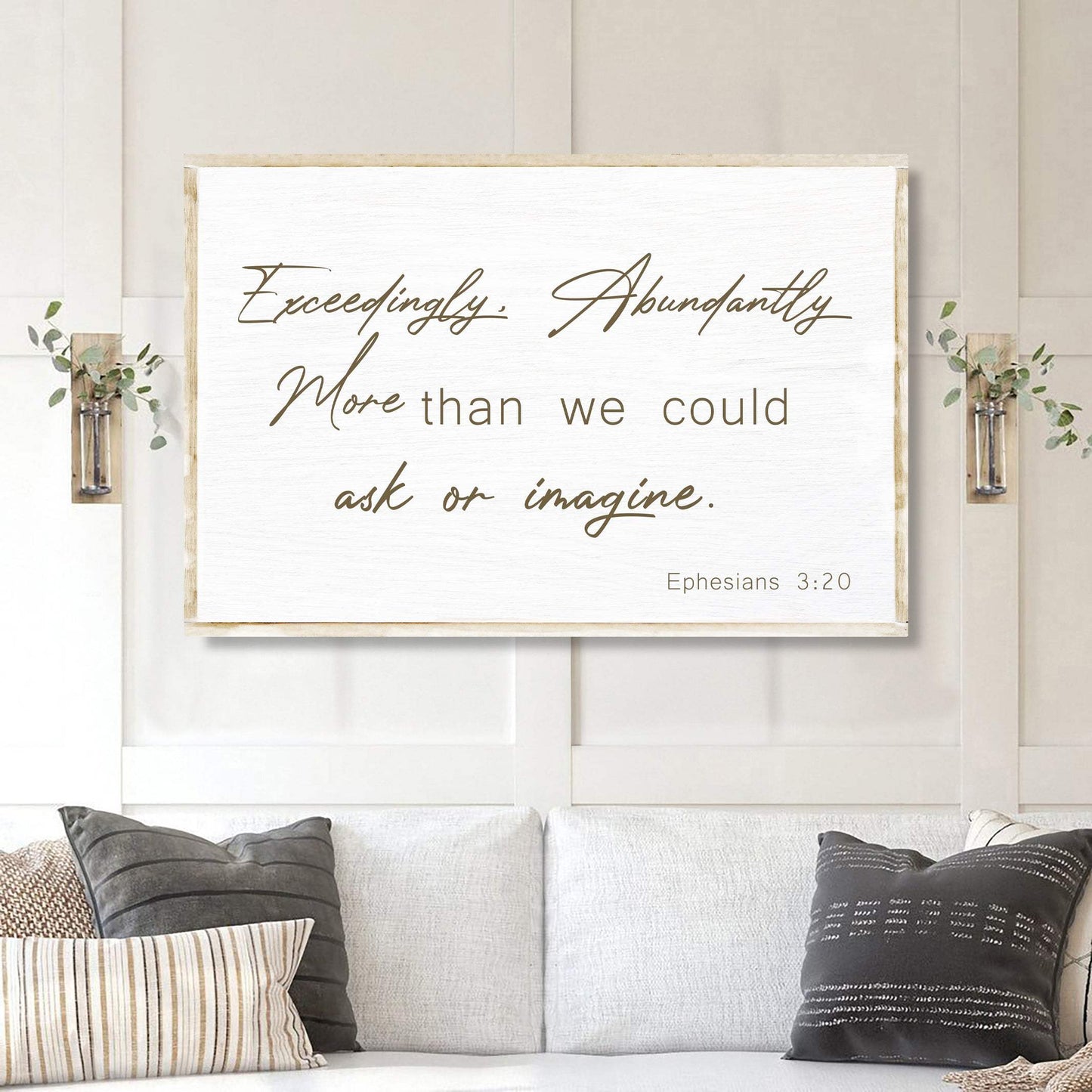 Ephesians 3:20 Farmhouse Faith Sign II - Tailored Canvases - Flyclothing LLC