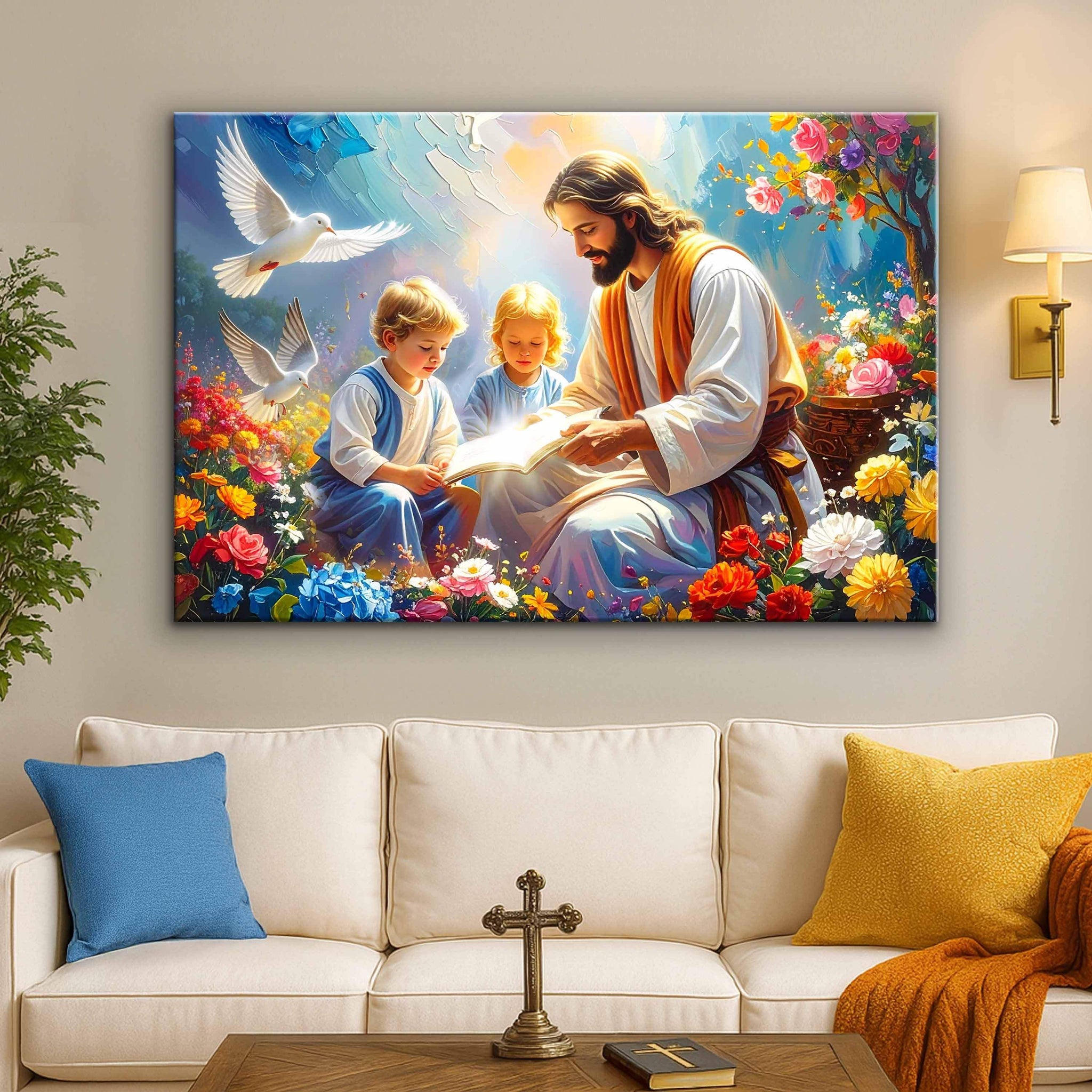 Jesus With Children Faith Wall Art IV - Tailored Canvases - Flyclothing LLC