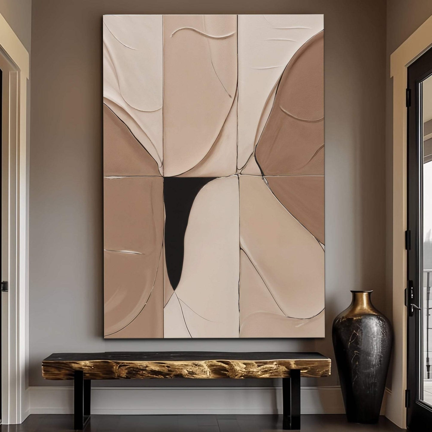 Neutral Abstract Boho Wall Art - Tailored Canvases - Flyclothing LLC