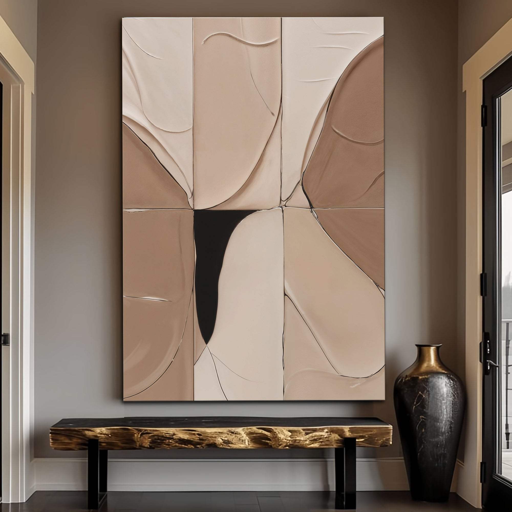 Neutral Abstract Boho Wall Art - Tailored Canvases - Flyclothing LLC