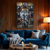 3D Wolf Collage Wall Art - Tailored Canvases - Flyclothing LLC