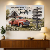 Personalized Family Farmhouse Old Truck Wall Art - Tailored Canvases - Flyclothing LLC