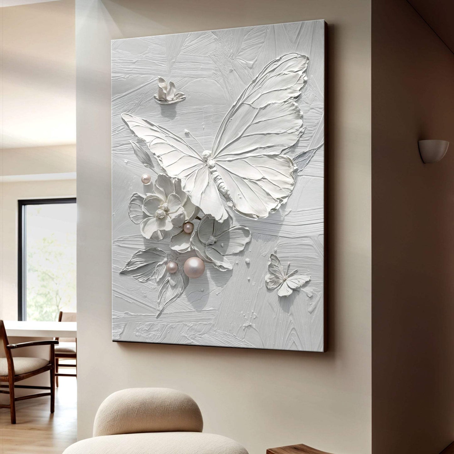 White Butterfly Wall Art - Tailored Canvases - Flyclothing LLC