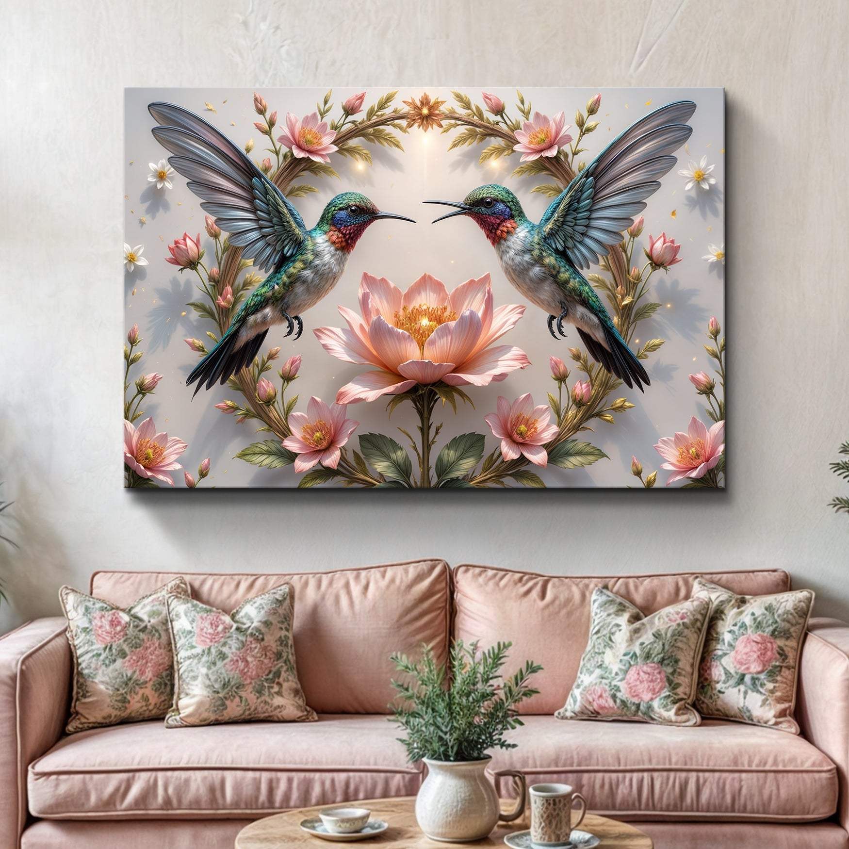 3D Hummingbirds Wall Art VI - Tailored Canvases - Flyclothing LLC
