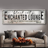 Black Cat's Enchanted Lounge Halloween Sign III - Tailored Canvases - Flyclothing LLC