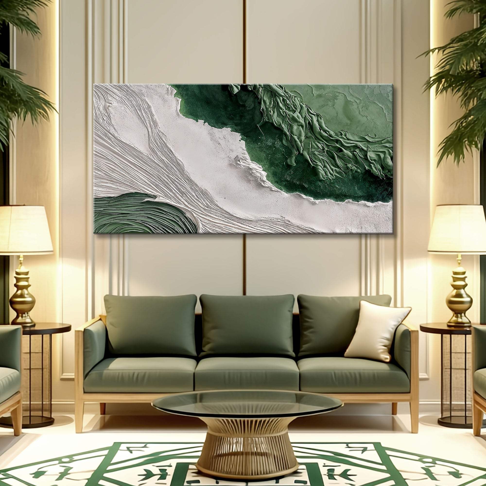 Green Rivers Abstract Wall Art II - Tailored Canvases - Flyclothing LLC