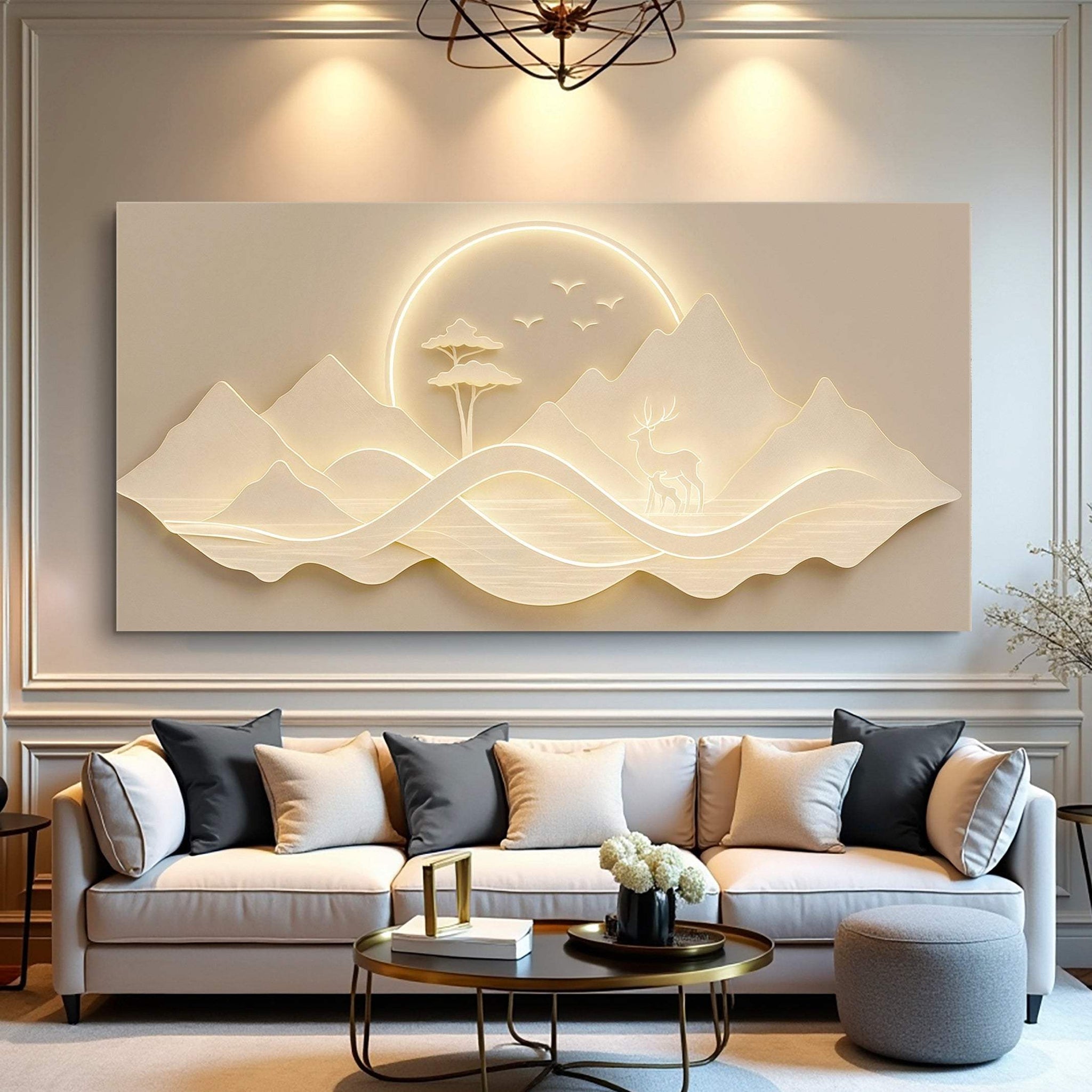 Modern Mountain Landscape Wall Art - Tailored Canvases - Flyclothing LLC