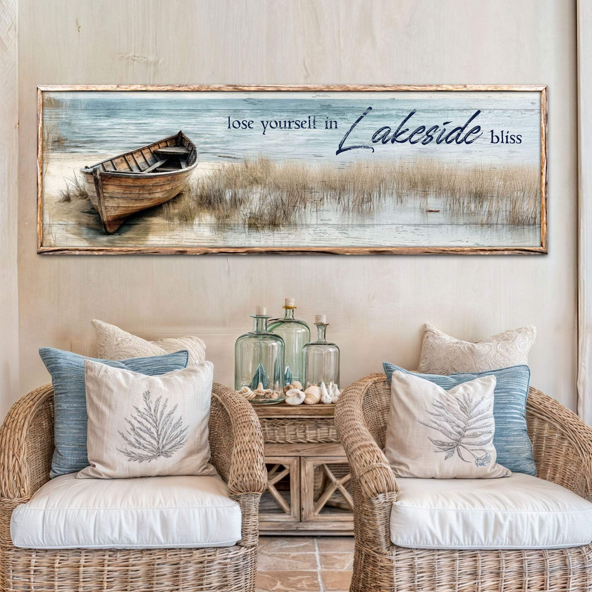 Lose Yourself in Lakeside Bliss Lake House Coastal Sign II - Tailored Canvases - Flyclothing LLC