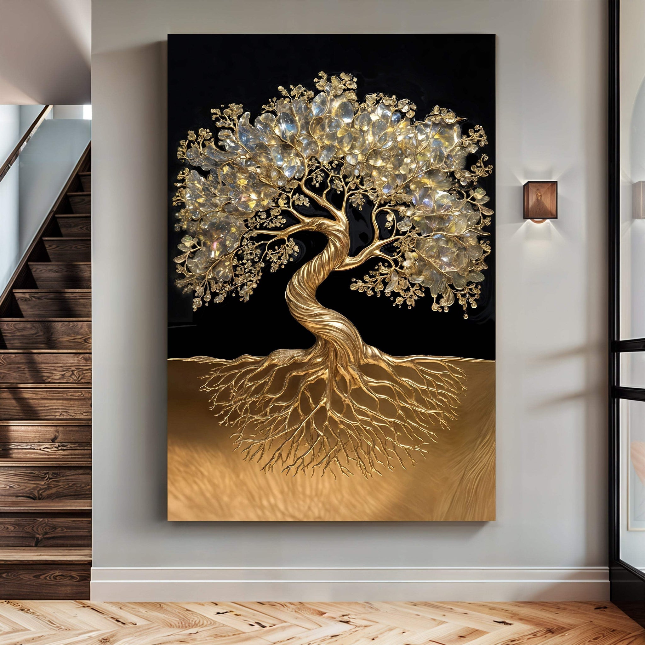 3D Minimalist Tree of Life Wall Art - Tailored Canvases - Flyclothing LLC