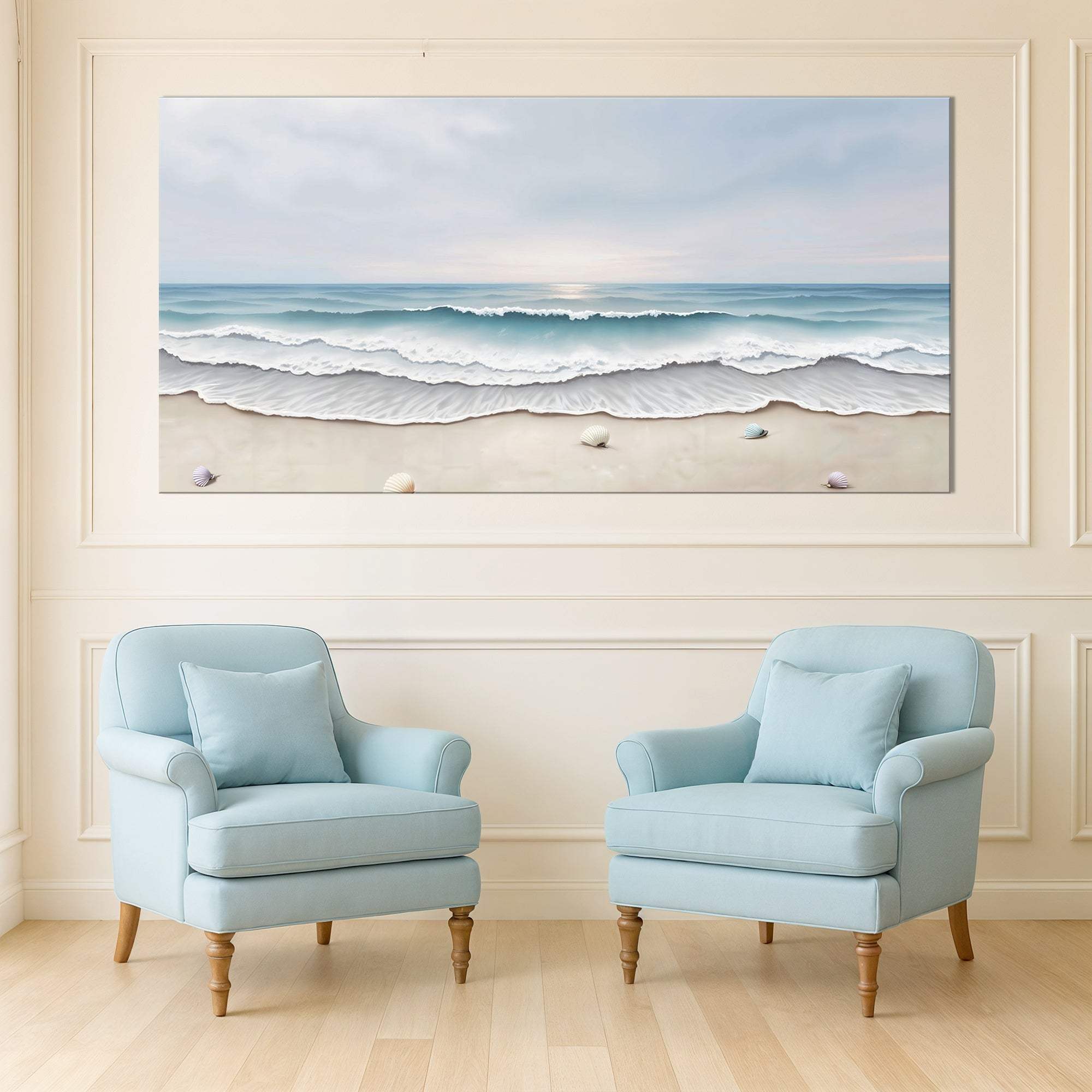 Serene Ocean Wave Coastal Wall Art III - Tailored Canvases - Flyclothing LLC