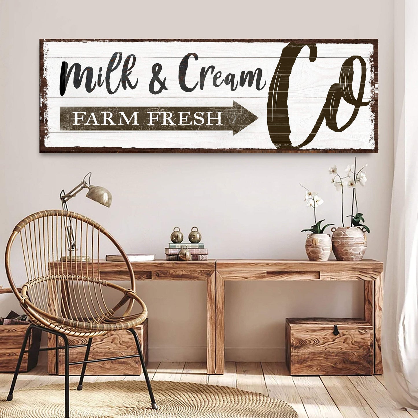 Farm Fresh Milk And Cream Co Sign - Tailored Canvases - Flyclothing LLC