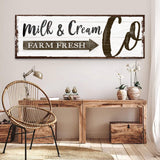 Farm Fresh Milk And Cream Co Sign - Tailored Canvases - Flyclothing LLC
