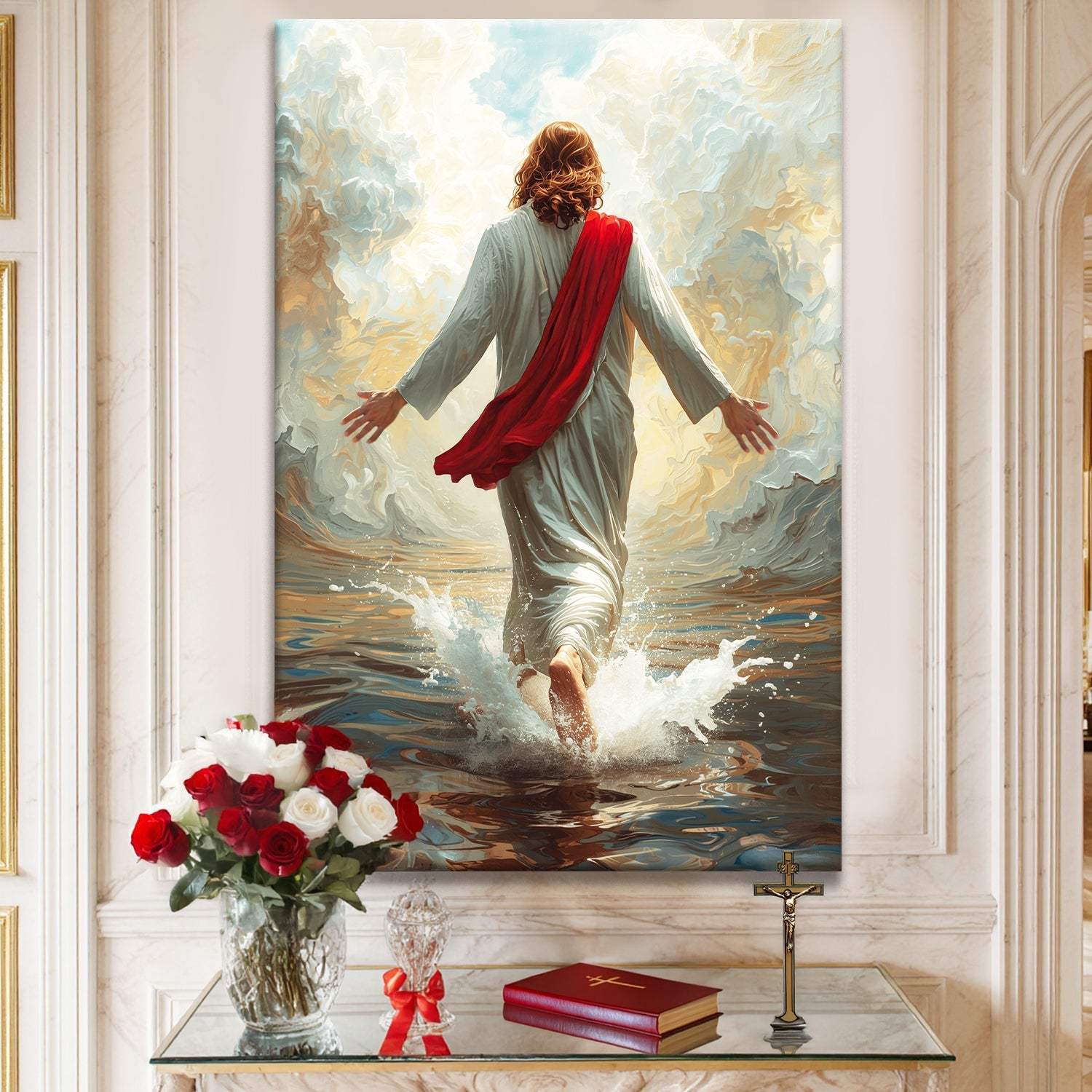 Jesus Christ Walking On Water Faith Wall Art IX - Tailored Canvases - Flyclothing LLC