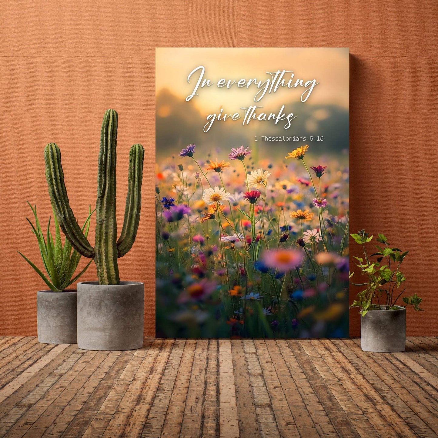 In Everything Give Thanks Faith Wall Sign - Tailored Canvases - Flyclothing LLC