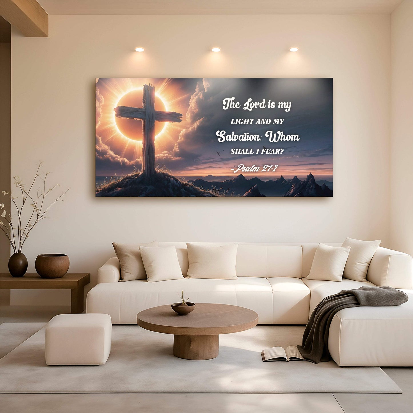 Psalm 27:1 - The Lord Is My Light and My Salvation Faith Sign - Tailored Canvases - Flyclothing LLC