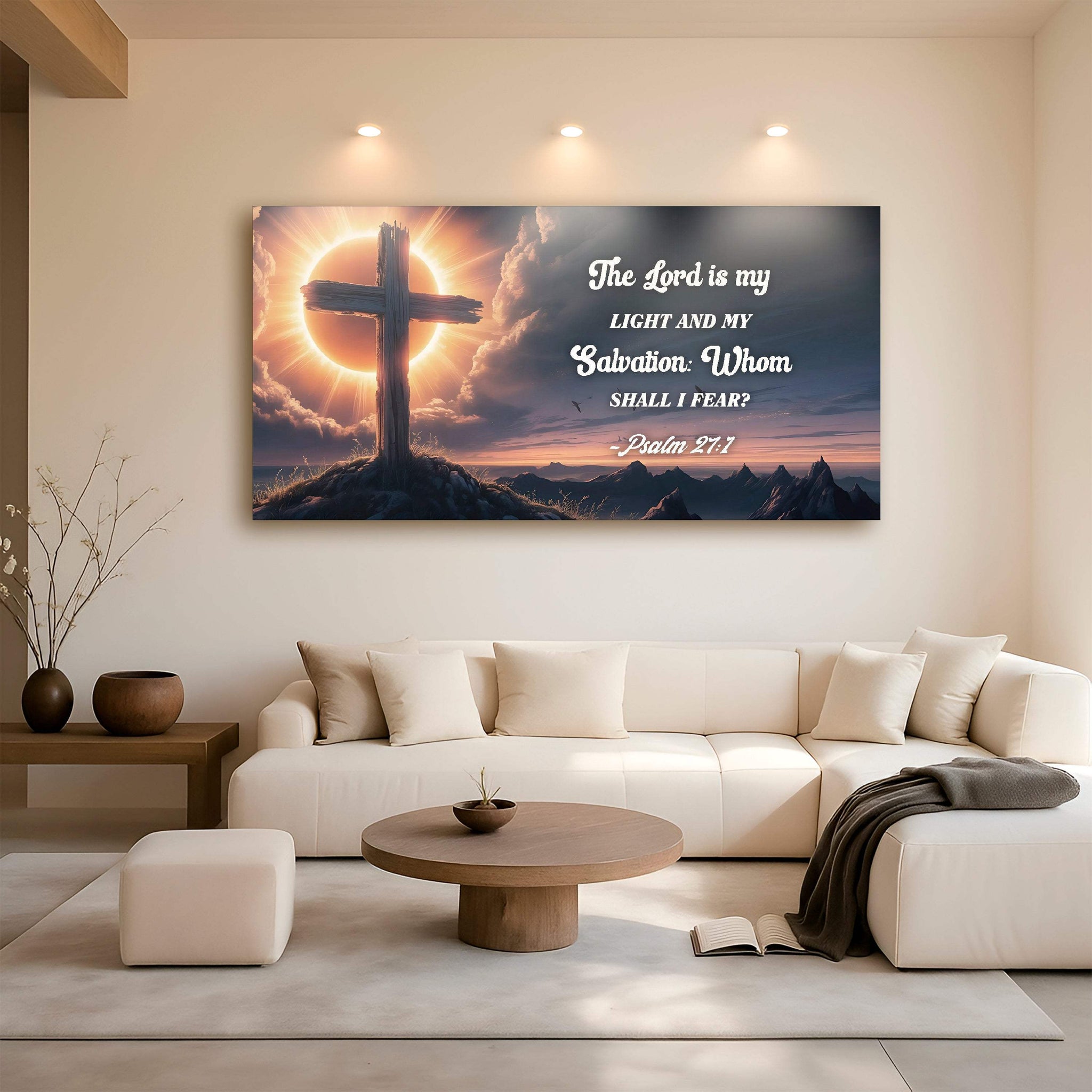 Psalm 27:1 - The Lord Is My Light and My Salvation Faith Sign - Tailored Canvases - Flyclothing LLC