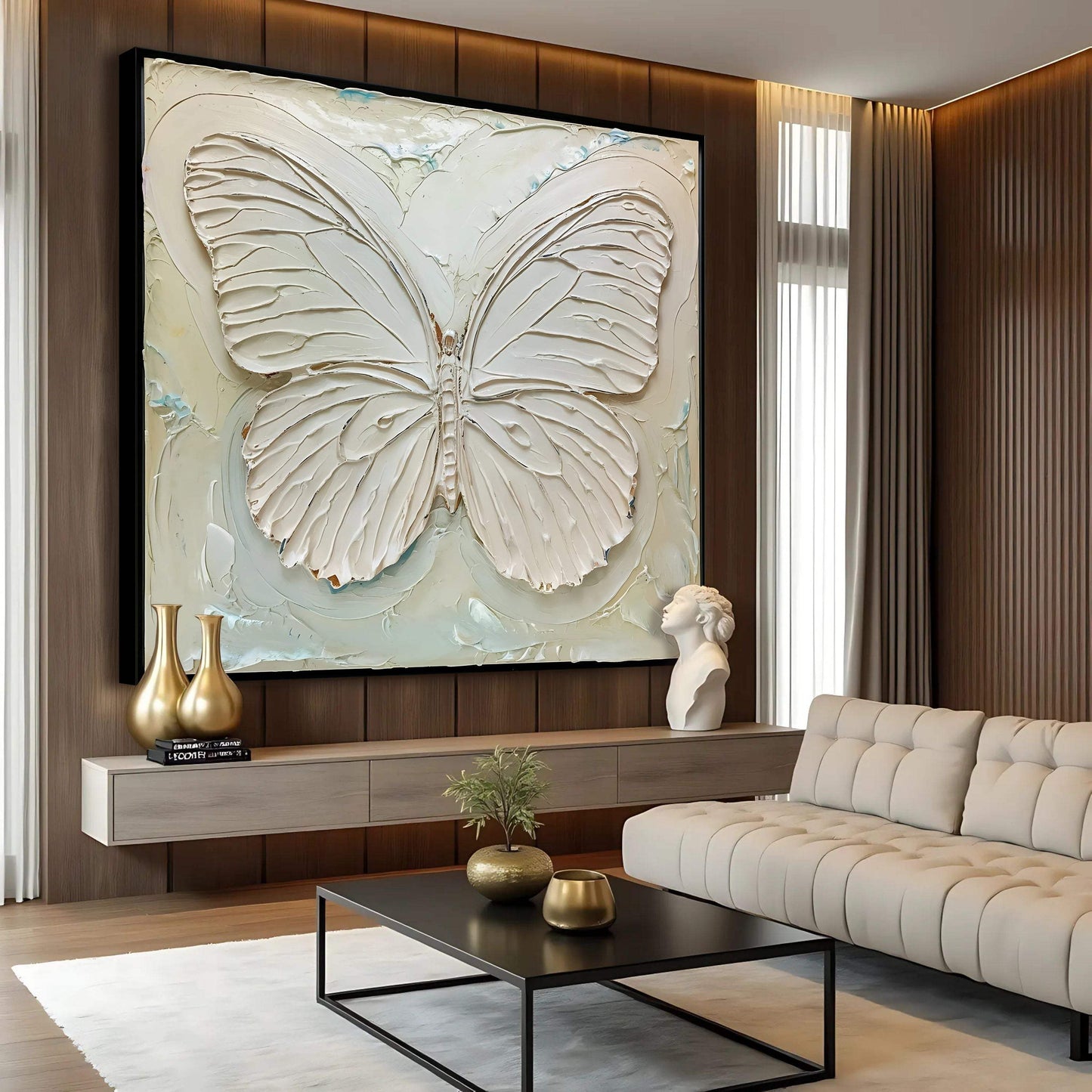 3D White Butterfly Wall Art - Tailored Canvases - Flyclothing LLC