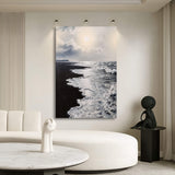 Black & White Waves Abstract Wall Art - Tailored Canvases - Flyclothing LLC