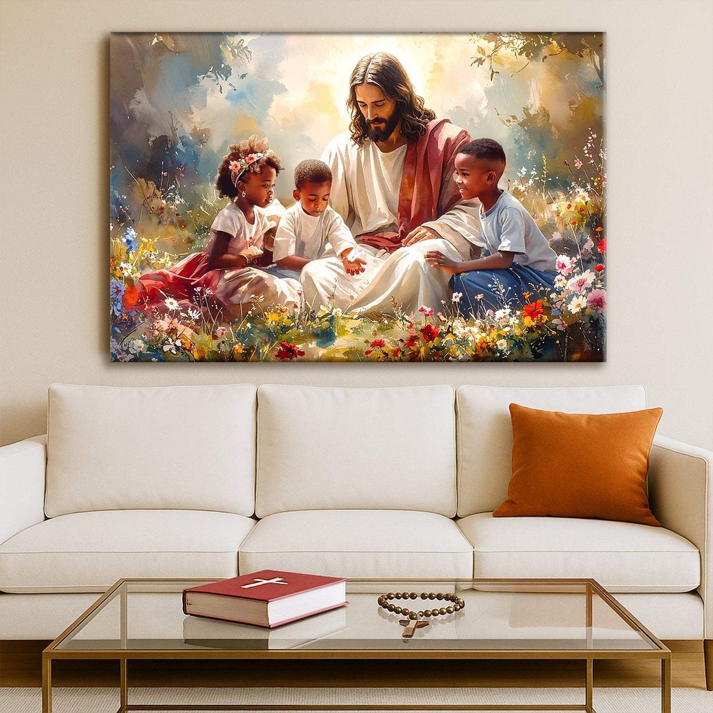 Jesus With Children Faith Wall Art VIII - Tailored Canvases - Flyclothing LLC
