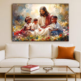 Jesus With Children Faith Wall Art VIII - Tailored Canvases - Flyclothing LLC