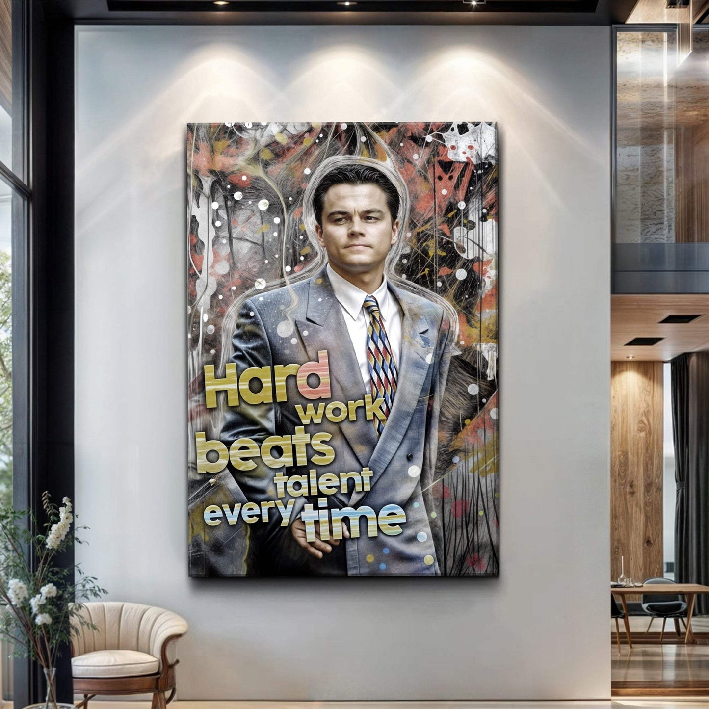 Hard Work Beats Talent Every Time Motivational Wall Sign - Tailored Canvases - Flyclothing LLC