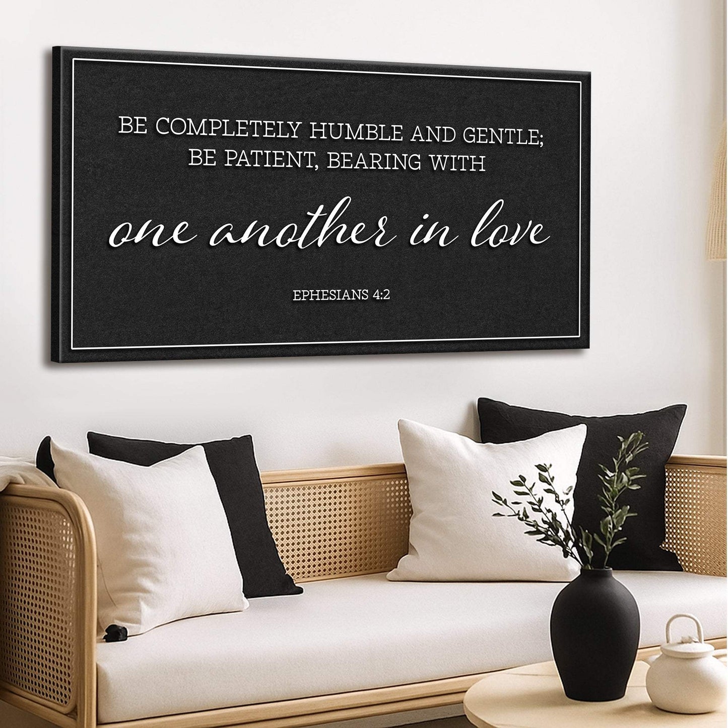 Be Completely Humble And Gentle - Ephesians 4:2 Faith Sign II - Tailored Canvases - Flyclothing LLC