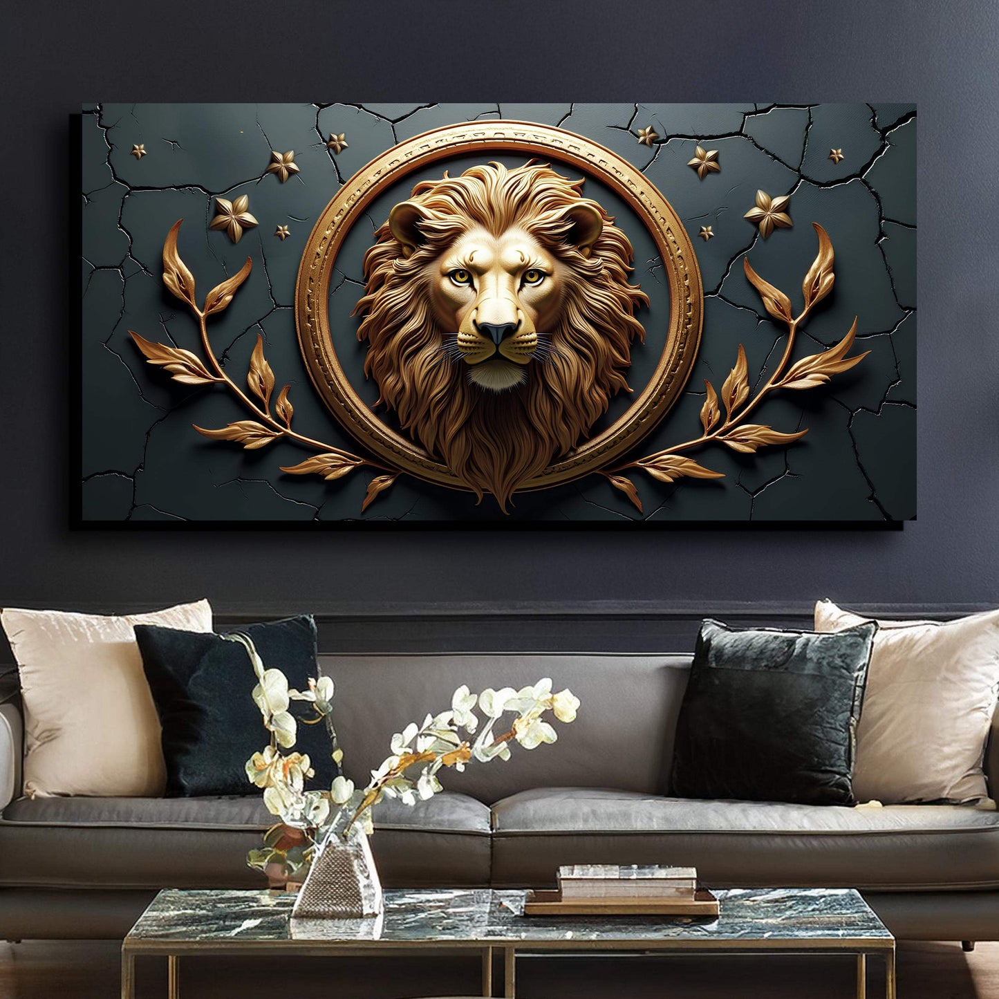 3D Majestic Lion Wall Art - Tailored Canvases - Flyclothing LLC