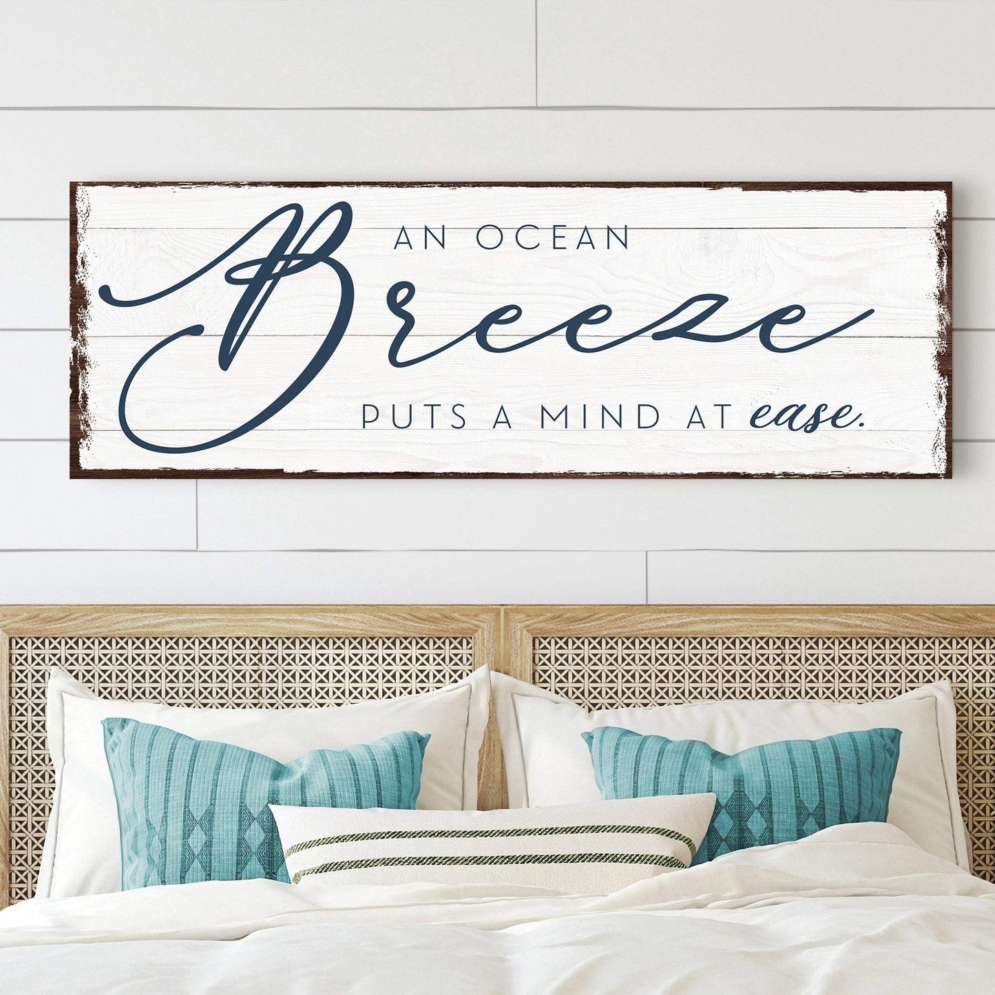 An Ocean Breeze Puts A Mind At Ease Sign - Tailored Canvases - Flyclothing LLC