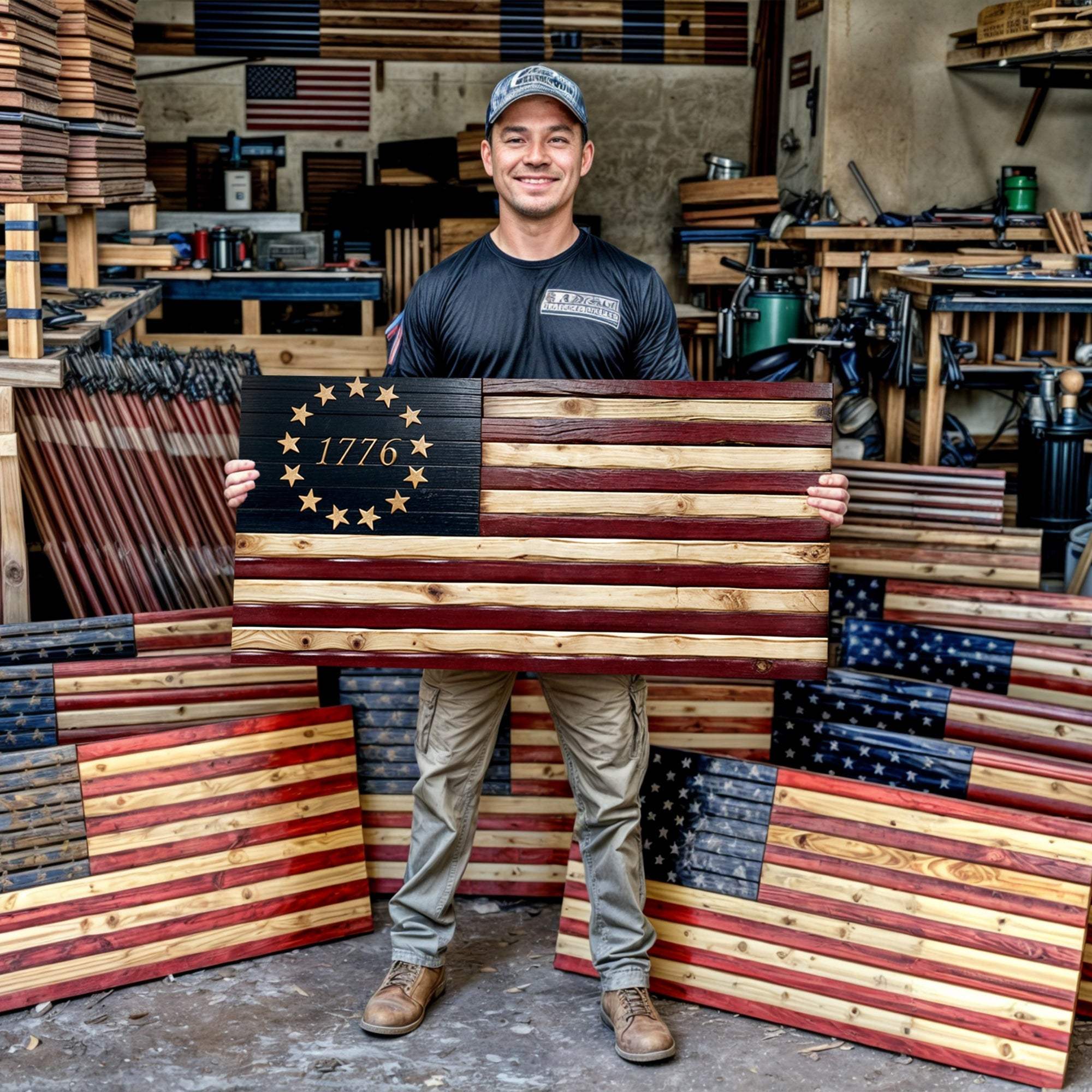 1776 American Flag Wall Art - Tailored Canvases - Flyclothing LLC