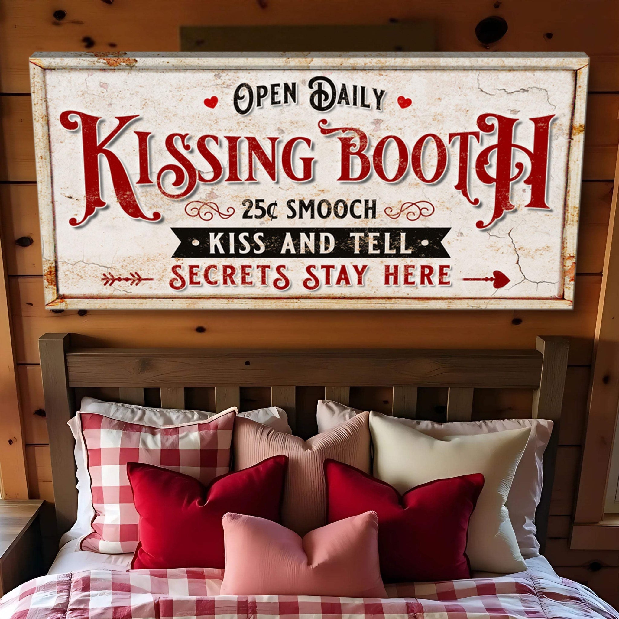 Vintage Rustic Kissing Booth Sign IV - Tailored Canvases - Flyclothing LLC