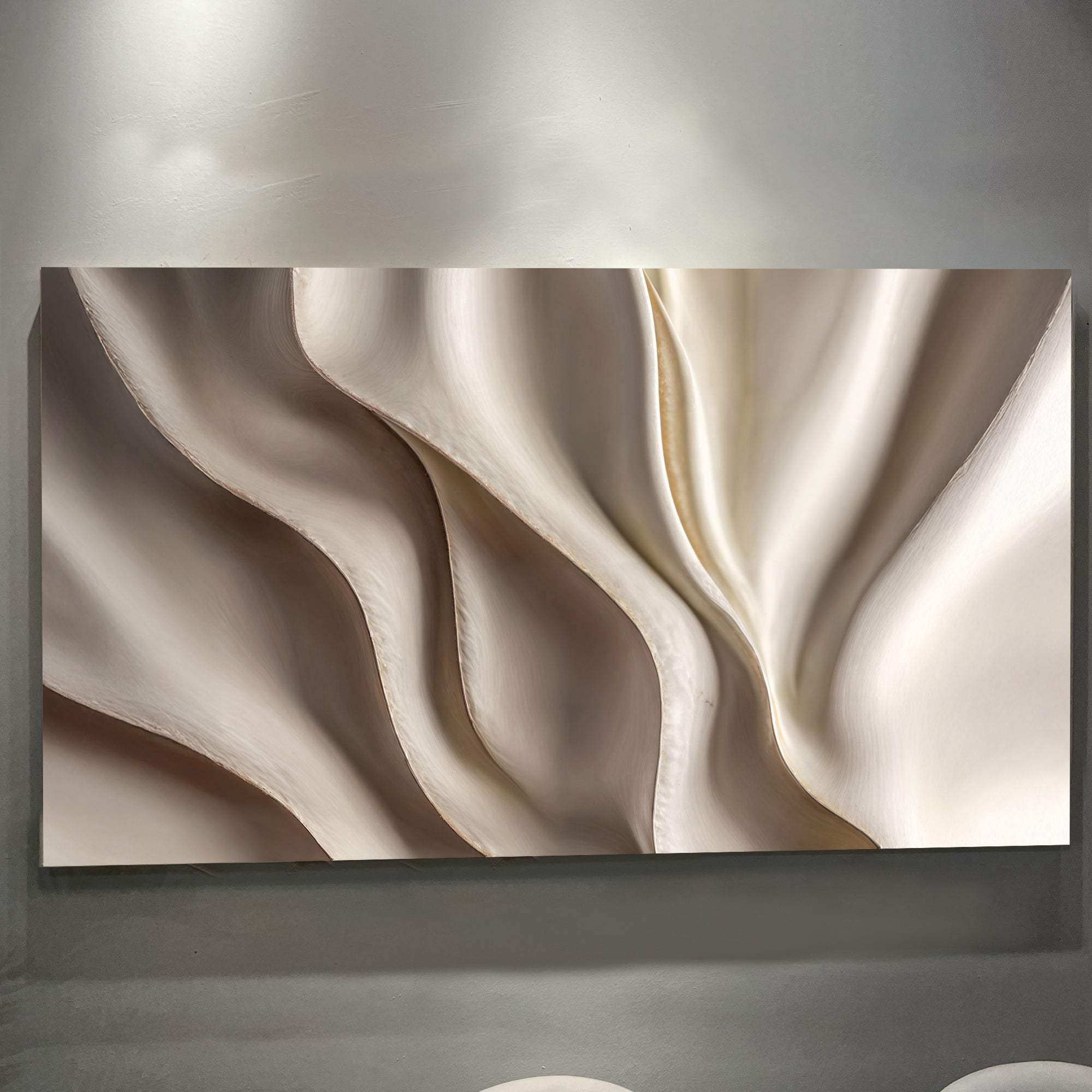 Beige Minimalist Wall Art V - Tailored Canvases - Flyclothing LLC