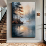 Misty Lake Wall Art - Tailored Canvases - Flyclothing LLC