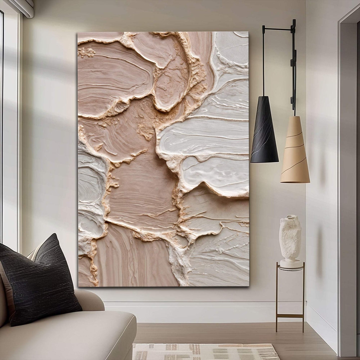 Ivory Minimalist Abstract Wall Art - Tailored Canvases - Flyclothing LLC