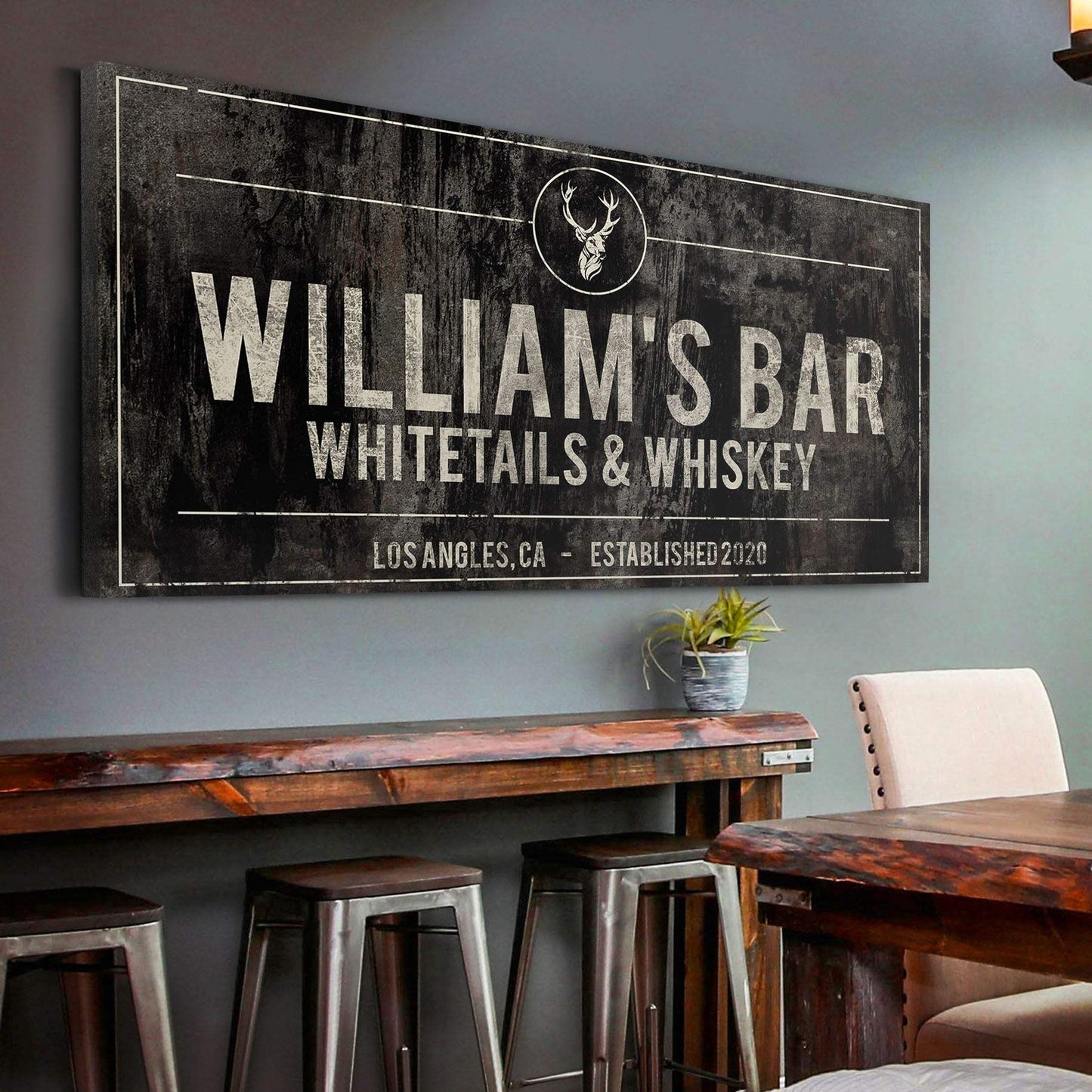 Whitetails and Whiskey Sign - Tailored Canvases - Flyclothing LLC