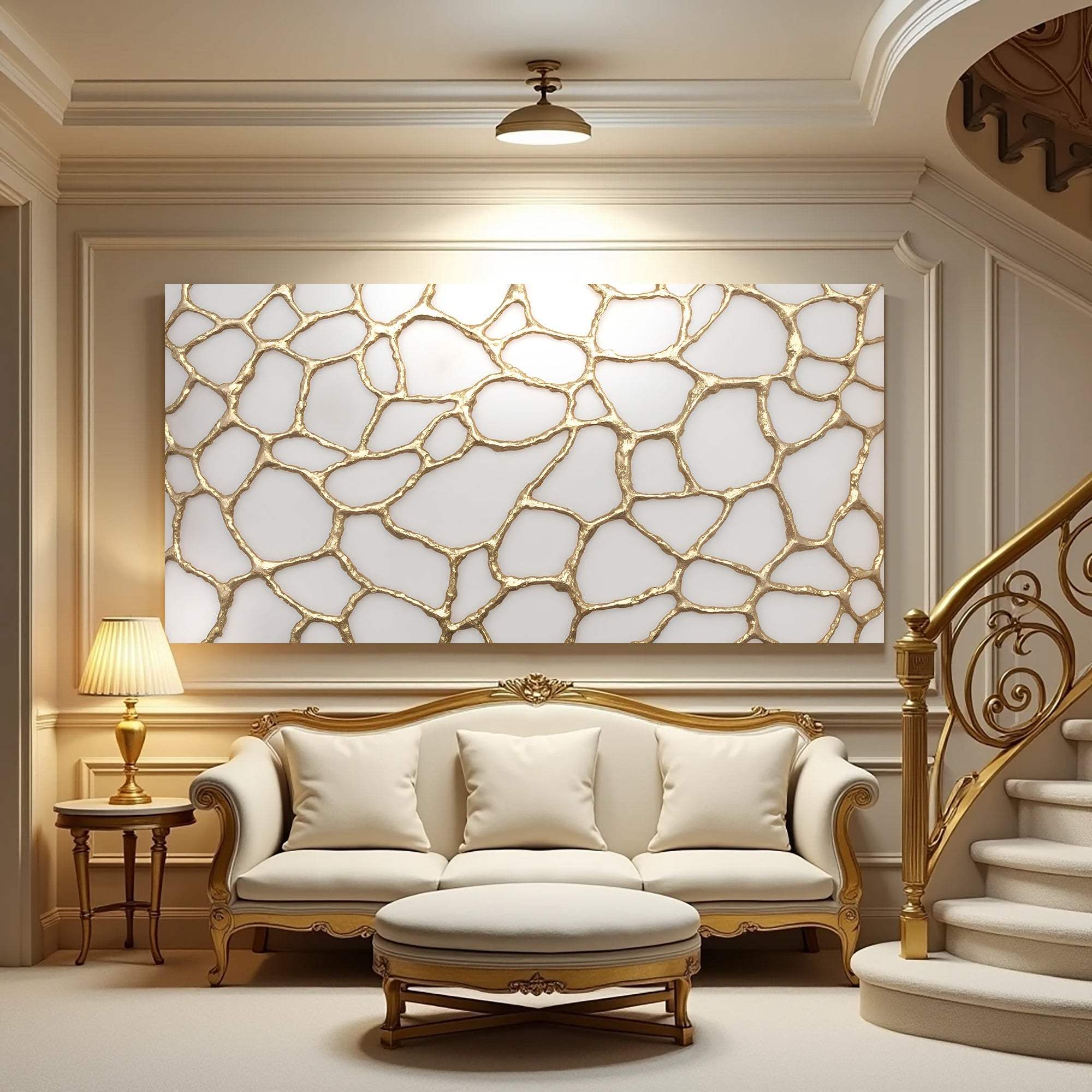 Golden Neurons Wall Art - Tailored Canvases - Flyclothing LLC