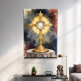 Holy Eucharist in Monstrance Faith Wall Art - Tailored Canvases - Flyclothing LLC