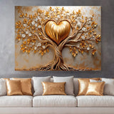 Golden Tree Heart Wall Art - Tailored Canvases - Flyclothing LLC
