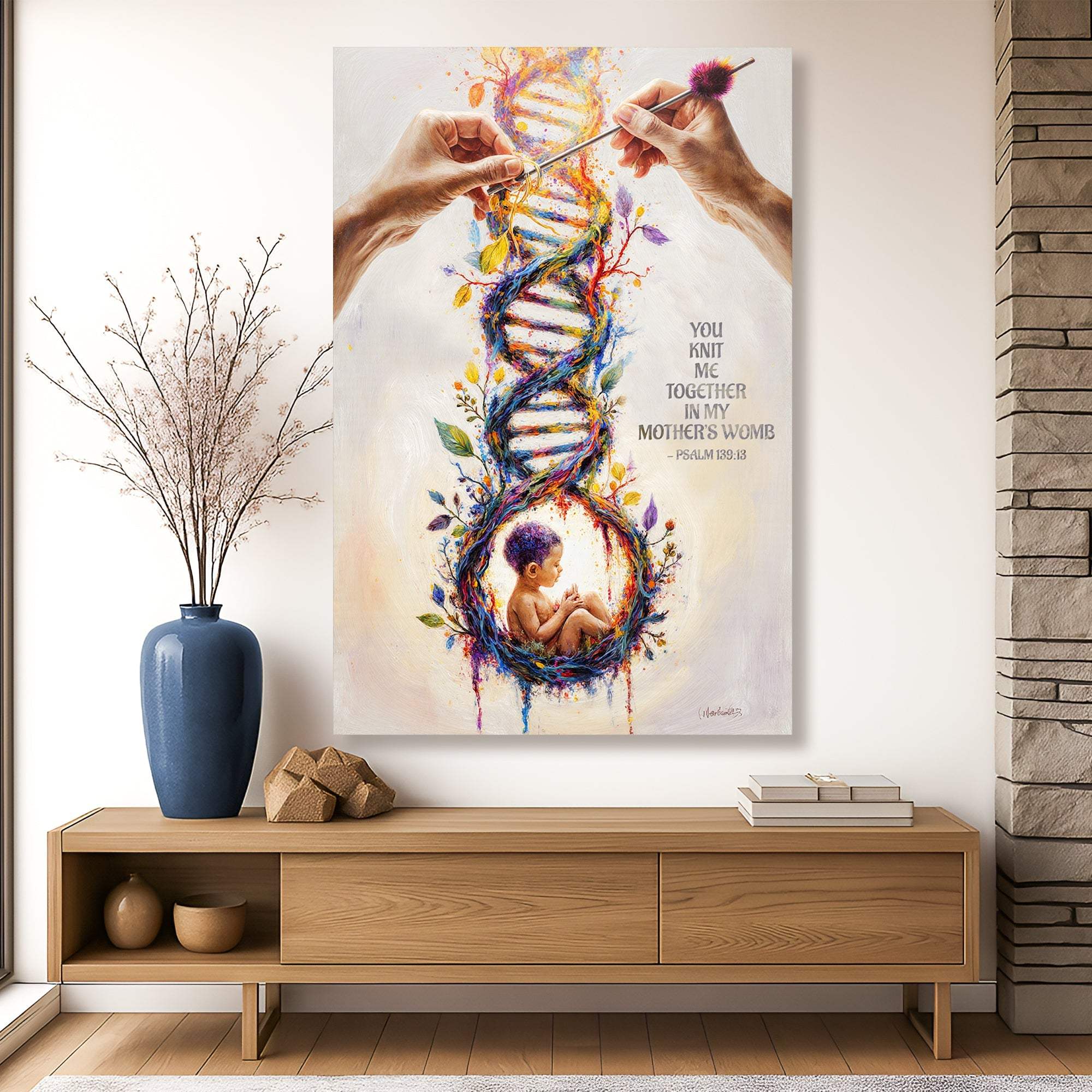 Psalm 139:13 - For You Knit Me In My Mother's Womb Faith Sign - Tailored Canvases - Flyclothing LLC