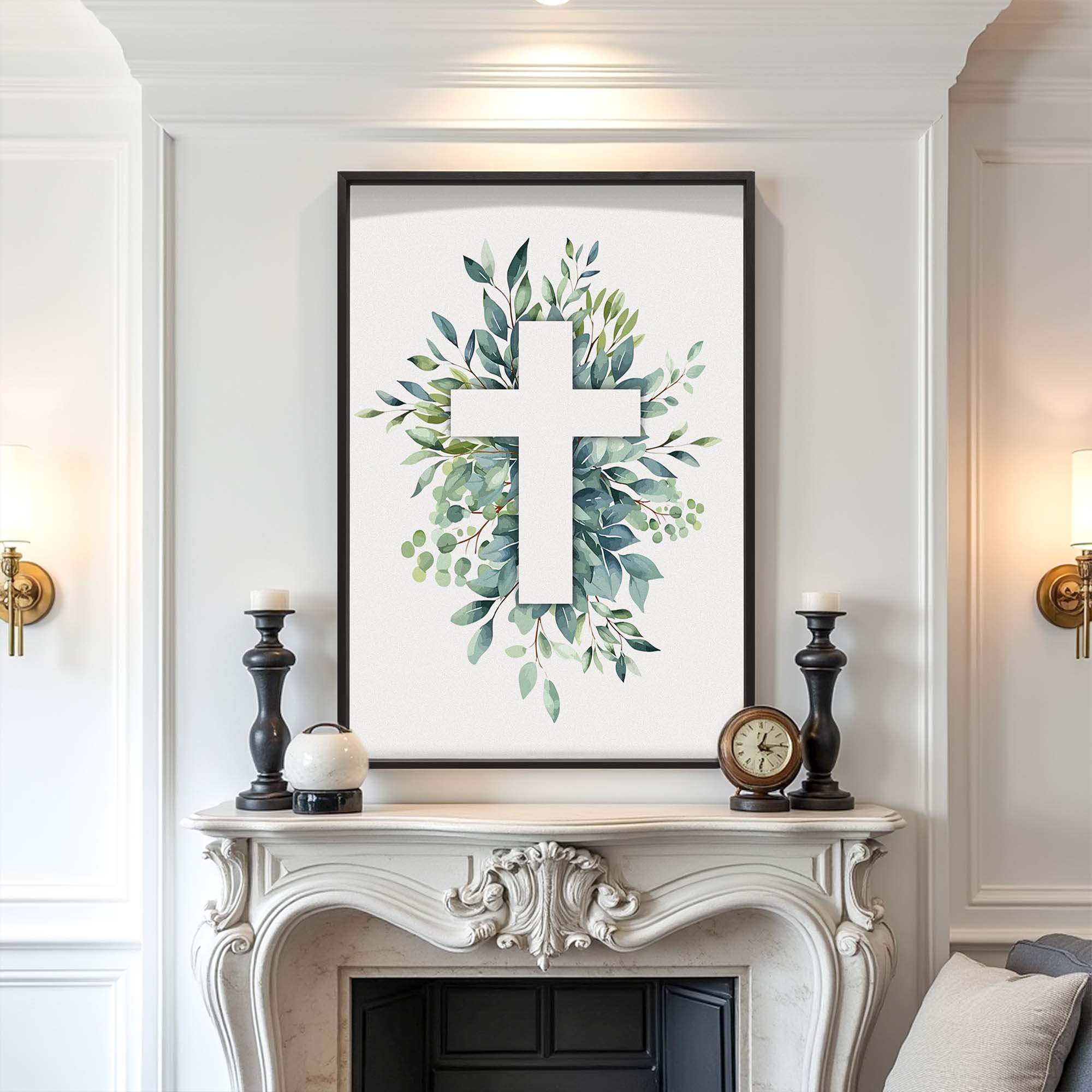 Evergreen Cross Faith Wall Art - Tailored Canvases - Flyclothing LLC
