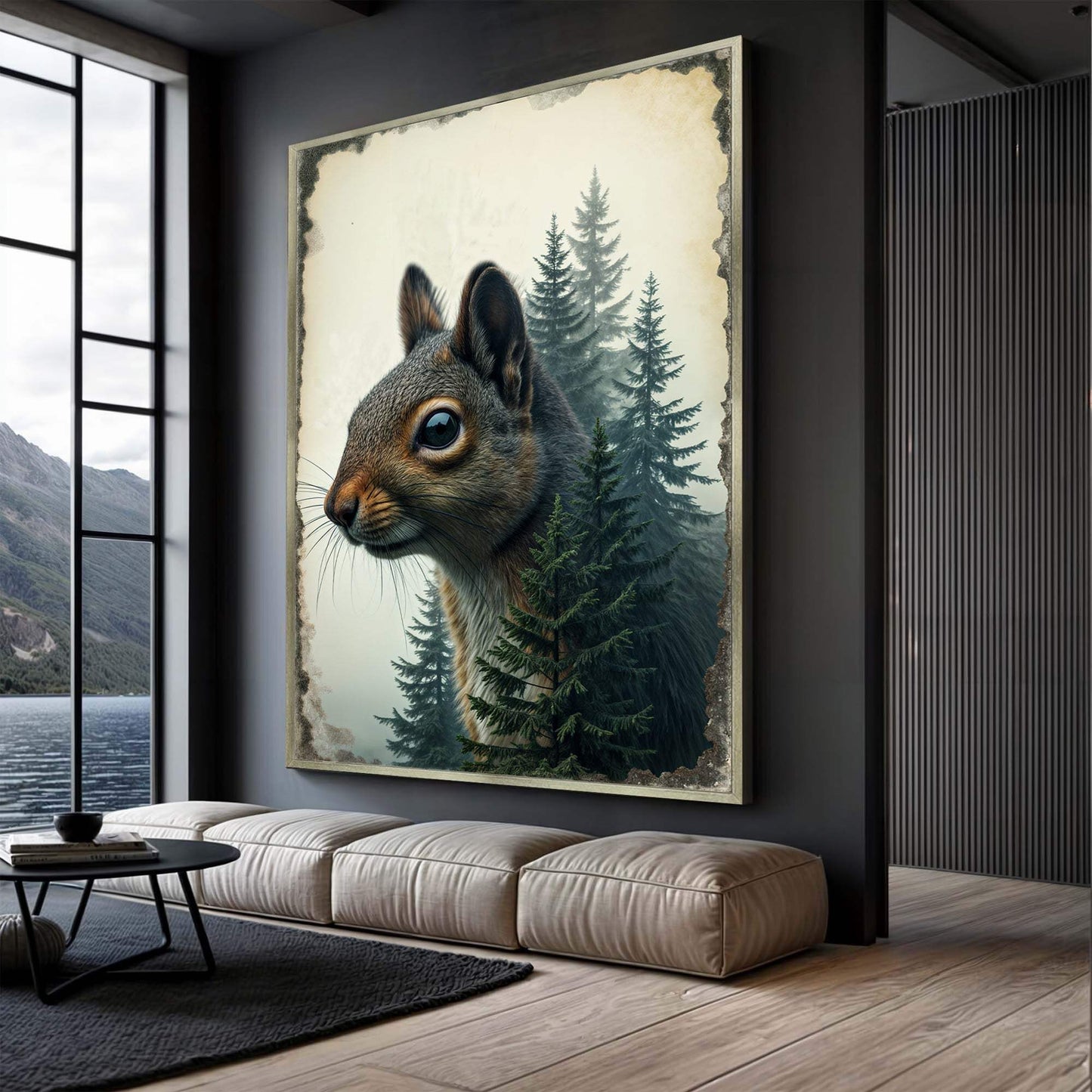 Squirrel Double Exposure Wall Art - Tailored Canvases - Flyclothing LLC