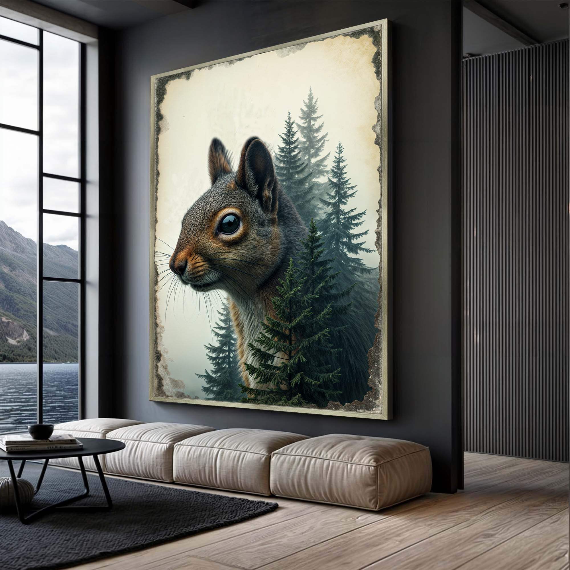 Squirrel Double Exposure Wall Art - Tailored Canvases - Flyclothing LLC