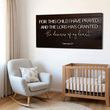 1 Samuel 1:27 - For This Child I Have Prayed Sign V - Tailored Canvases - Flyclothing LLC