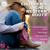 TuffRider Toddlers Arches Flame Embroidered Pink Shaft Square Toe Western Boots - Breeches.com - Flyclothing LLC