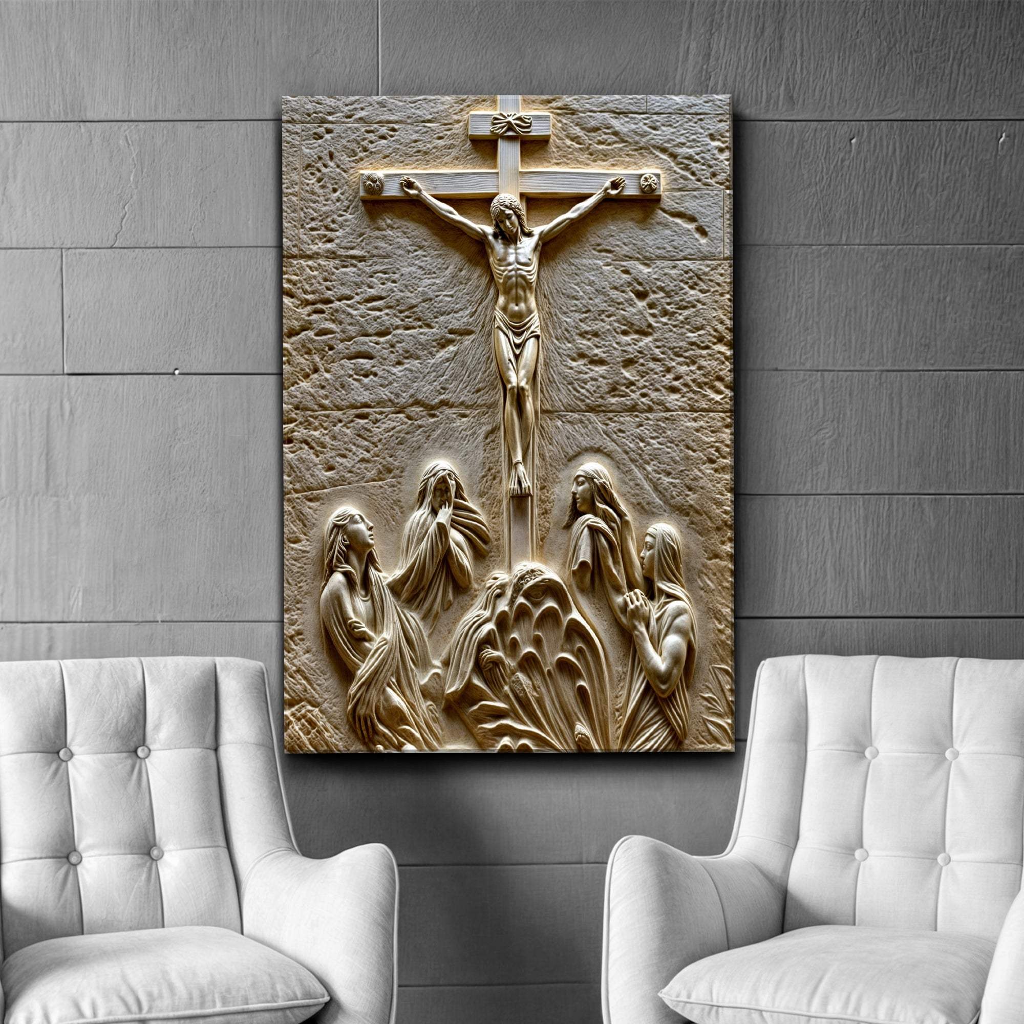 Three Cross Calvary Hill Wall Art - Tailored Canvases - Flyclothing LLC