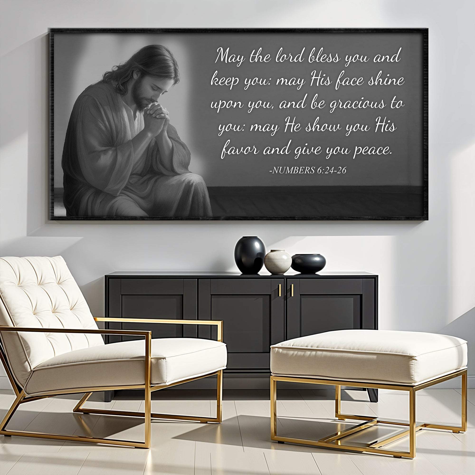 Numbers 6:24-26 - May The Lord Bless You Faith Sign III - Tailored Canvases - Flyclothing LLC