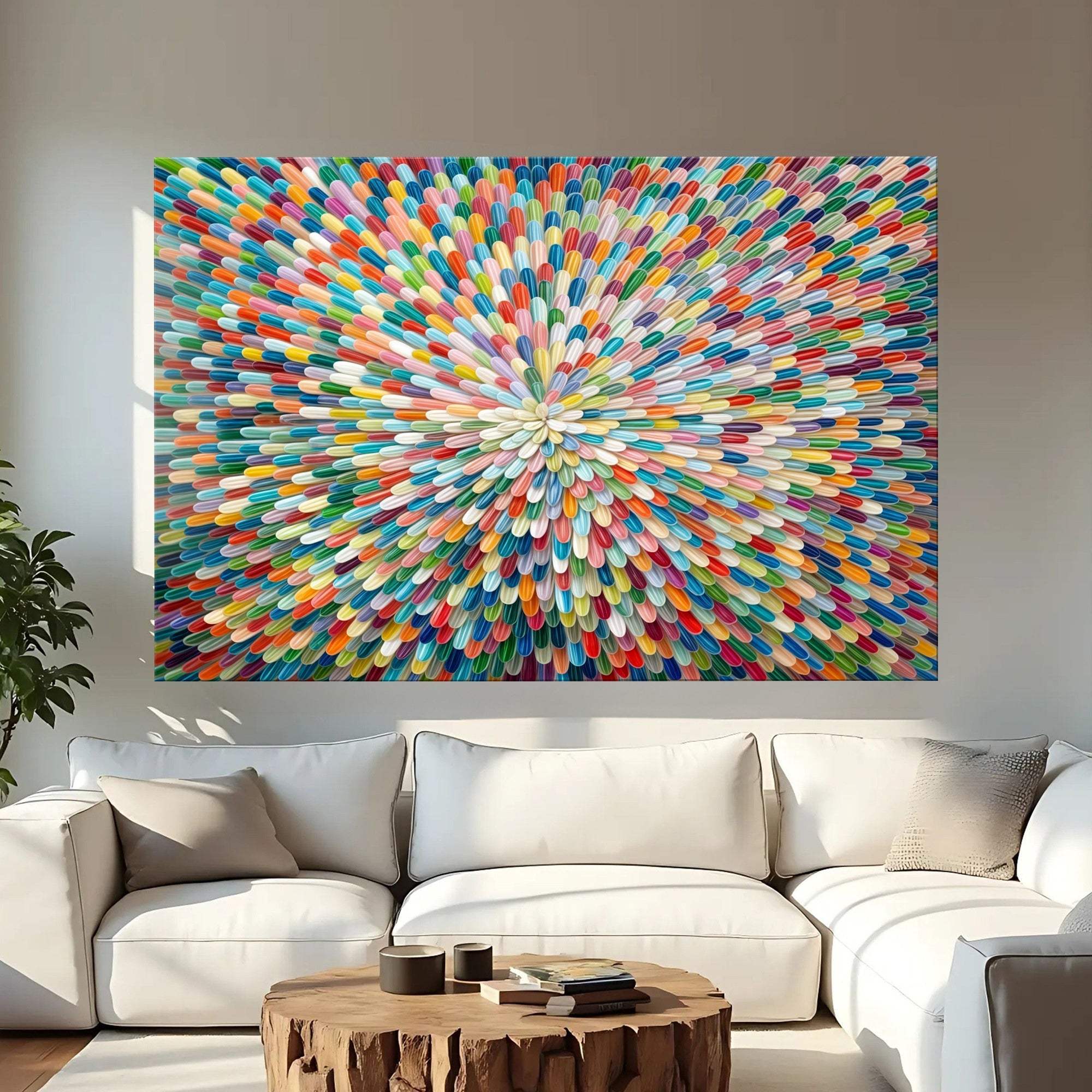 Radiant Bloom Abstract Wall Art - Tailored Canvases - Flyclothing LLC